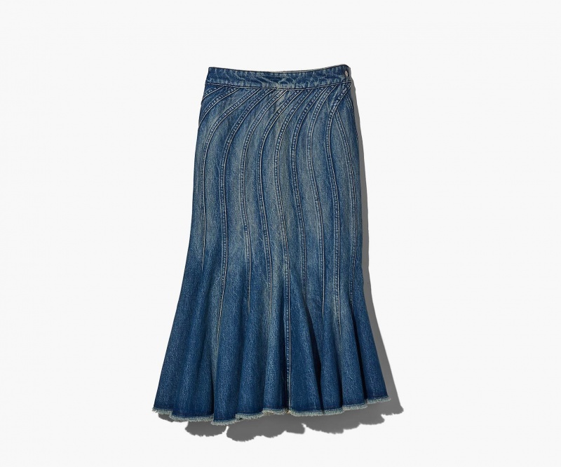 Marc Jacobs The Wave Denim Skirt Blue | USA_MJ90377