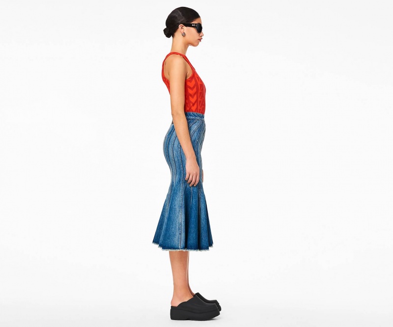 Marc Jacobs The Wave Denim Skirt Blue | USA_MJ90377