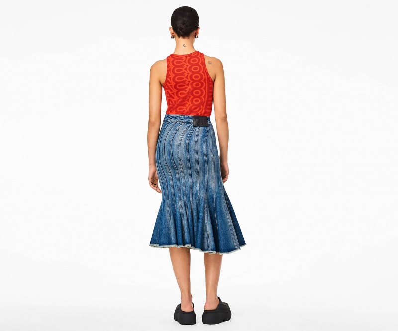 Marc Jacobs The Wave Denim Skirt Blue | USA_MJ90377