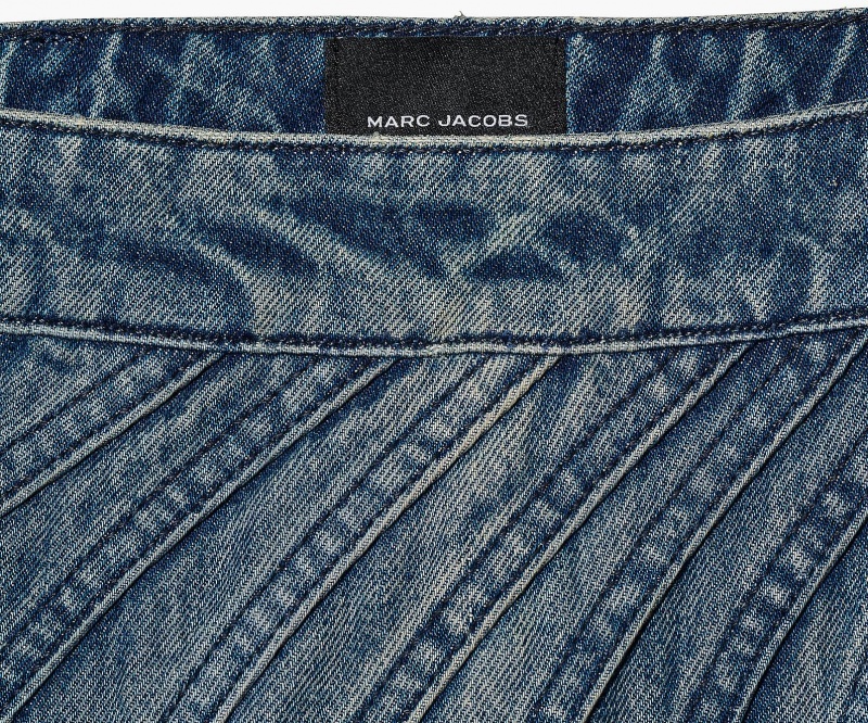 Marc Jacobs The Wave Denim Skirt Blue | USA_MJ90377